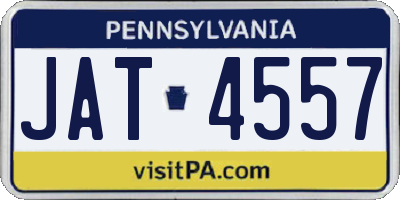 PA license plate JAT4557