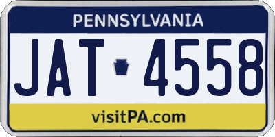 PA license plate JAT4558