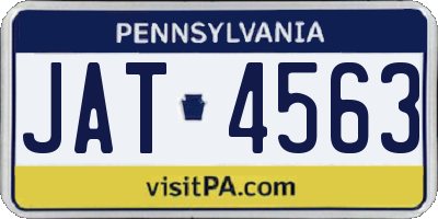 PA license plate JAT4563