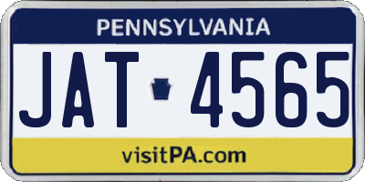 PA license plate JAT4565