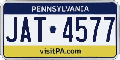 PA license plate JAT4577