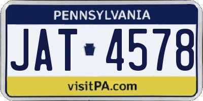 PA license plate JAT4578