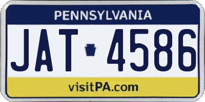 PA license plate JAT4586