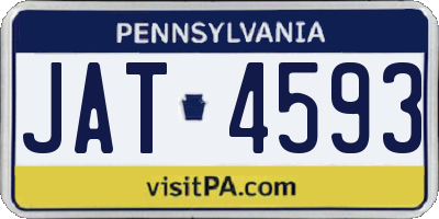 PA license plate JAT4593