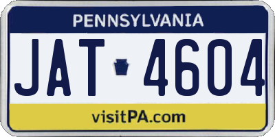 PA license plate JAT4604