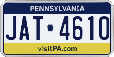PA license plate JAT4610