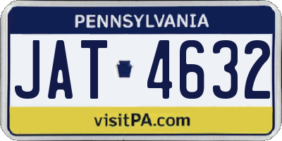 PA license plate JAT4632