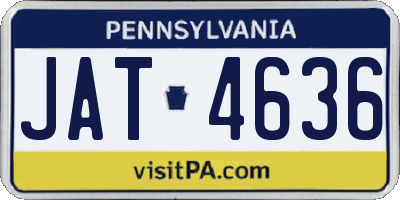 PA license plate JAT4636