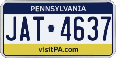 PA license plate JAT4637