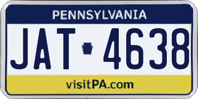 PA license plate JAT4638