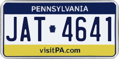 PA license plate JAT4641