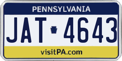 PA license plate JAT4643