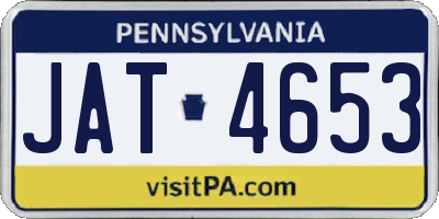 PA license plate JAT4653