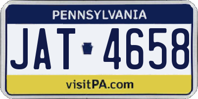 PA license plate JAT4658