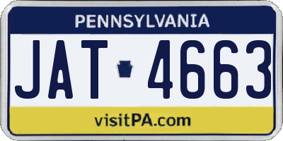 PA license plate JAT4663