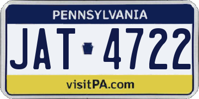 PA license plate JAT4722
