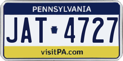 PA license plate JAT4727