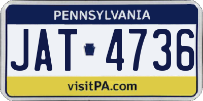 PA license plate JAT4736