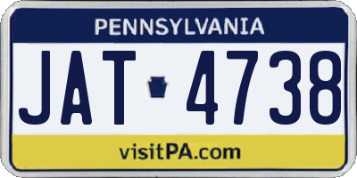 PA license plate JAT4738