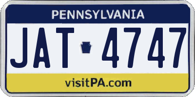 PA license plate JAT4747