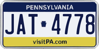 PA license plate JAT4778
