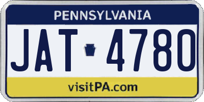 PA license plate JAT4780