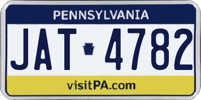 PA license plate JAT4782