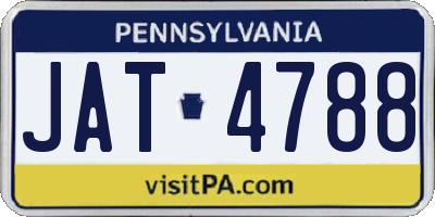 PA license plate JAT4788