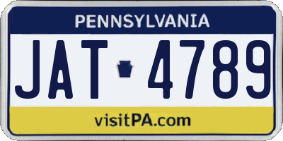 PA license plate JAT4789