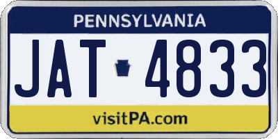 PA license plate JAT4833