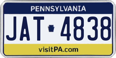 PA license plate JAT4838