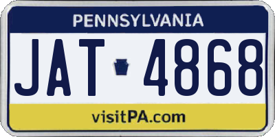 PA license plate JAT4868