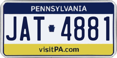 PA license plate JAT4881