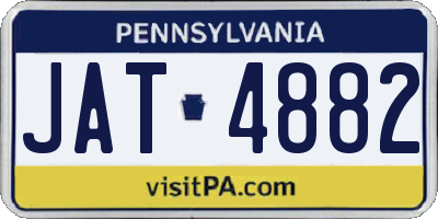 PA license plate JAT4882