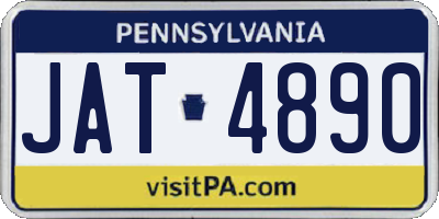 PA license plate JAT4890