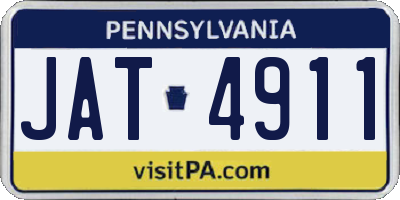 PA license plate JAT4911