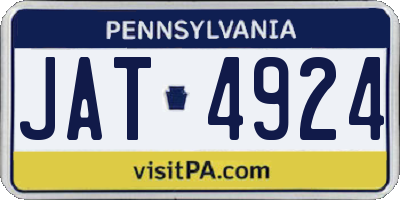 PA license plate JAT4924