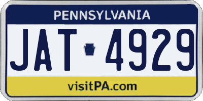 PA license plate JAT4929