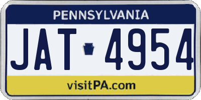 PA license plate JAT4954