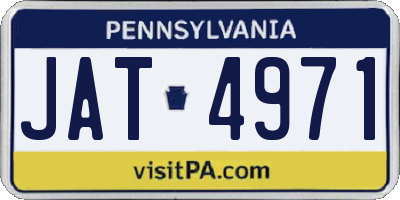 PA license plate JAT4971