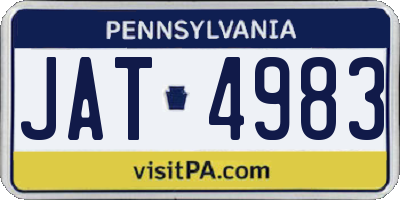 PA license plate JAT4983