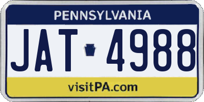 PA license plate JAT4988