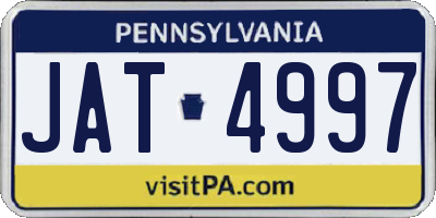 PA license plate JAT4997