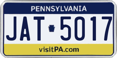 PA license plate JAT5017