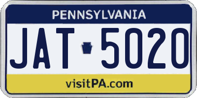 PA license plate JAT5020