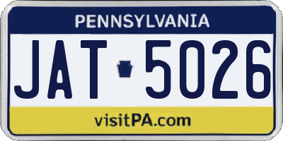 PA license plate JAT5026
