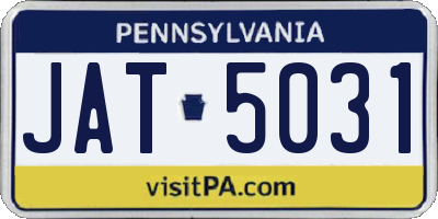 PA license plate JAT5031