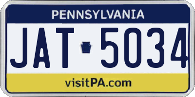 PA license plate JAT5034