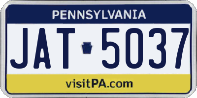 PA license plate JAT5037