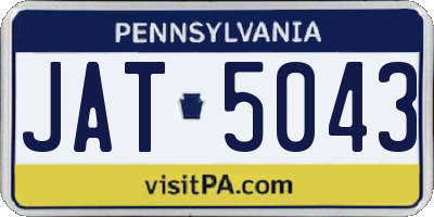 PA license plate JAT5043